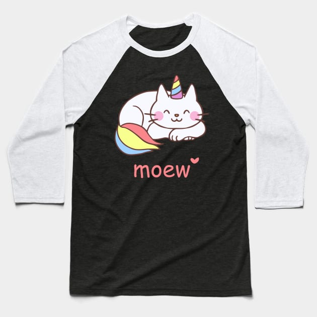 unicorn cat cute Baseball T-Shirt by Cats Cute 